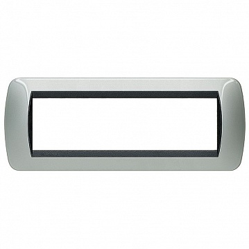 Рамка 7 модулей LIVING LIGHT, светлый алюминий L4807AL Bticino