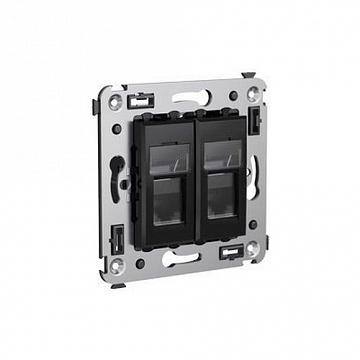 Розетка компьютерная 2xRJ45 Cat.5 AVANTI, черный 4402464 DKC