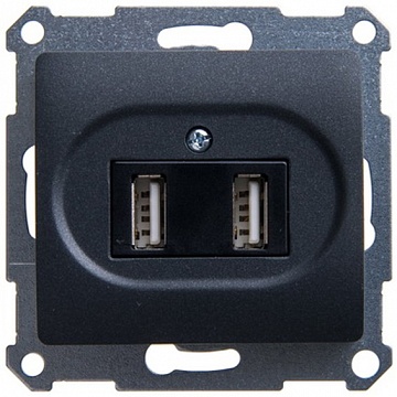 Розетка 2xUSB GLOSSA, антрацит GSL000732 Schneider Electric