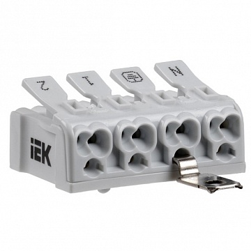 Клемма пружинная соединительная КСПнз4-2L+N+PE UKZ-B06-4P-H1-E1-10 IEK