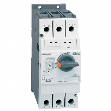 Силовой автомат для защиты электродвигателя MMS-63 10А 3P 706000100 LSIS