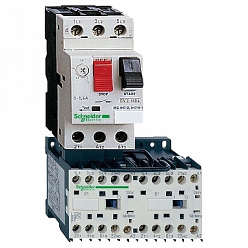 Реверсивный пускатель TeSys GV2ME 2.5А, 0.75кВт 400/24В GV2ME07K2BW3 Schneider Electric
