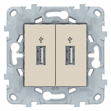 Розетка 2xUSB UNICA NEW, бежевый NU542744 Schneider Electric