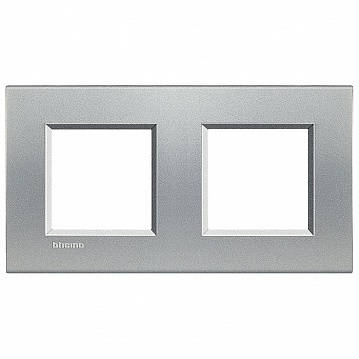 Рамка 2 поста LIVING LIGHT, алюминий LNA4802M2TE Bticino