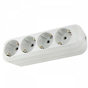 Колодка розеточная 4-местный, с заземлением, белый, SQ1806-0014 SQ1806-0014 TDM