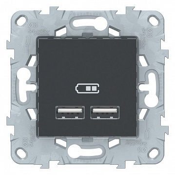 Розетка 2xUSB UNICA NEW, антрацит NU541854 Schneider Electric