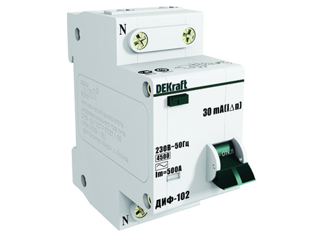 Дифференциальный автоматический выключатель ДИФ102 1 полюс + N, 25А, Тип AC, х-ка C, 30мА 16005DEK DEKraft