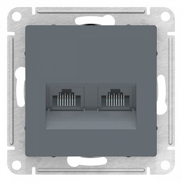 Розетка компьютерная 2xRJ45 Cat.5 ATLASDESIGN, грифель ATN000785 Schneider Electric