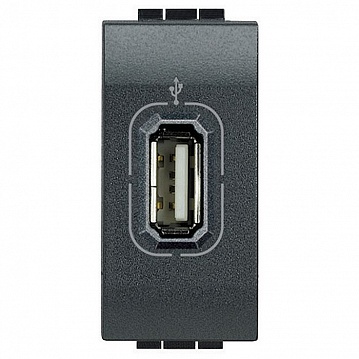 Розетка 1xUSB LIVING LIGHT, антрацит L4285 Bticino