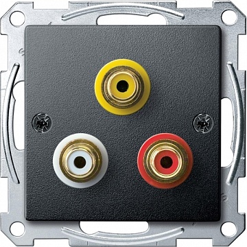 Аудио-розетка MERTEN SYSTEM M, антрацит MTN4351-0414 Schneider Electric