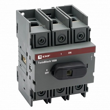Рубильник PROxima 100А 3P, фронтальное исполнение, без рукоятки tb-100-3p-f EKF