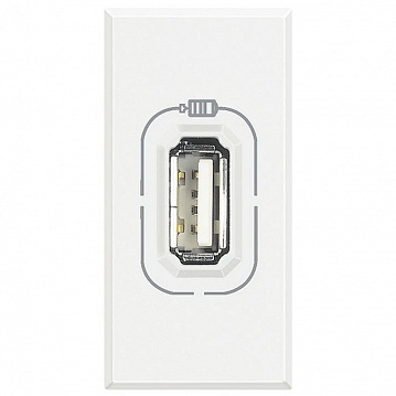 Розетка 1xUSB AXOLUTE, белый HD4285C Bticino