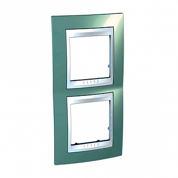 Рамка 2 поста UNICA ХАМЕЛЕОН, вертикальная, морская волна MGU6.004V.870 Schneider Electric