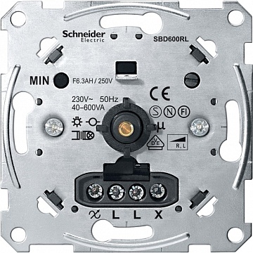Механизм поворотного светорегулятора-переключателя коллекции Merten, 600 Вт MTN5133-0000 Schneider Electric