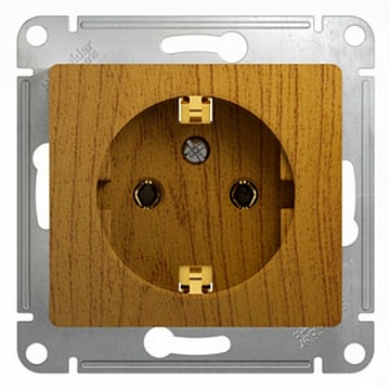 Розетка GLOSSA, скрытый монтаж, с заземлением, дуб GSL000543 Schneider Electric