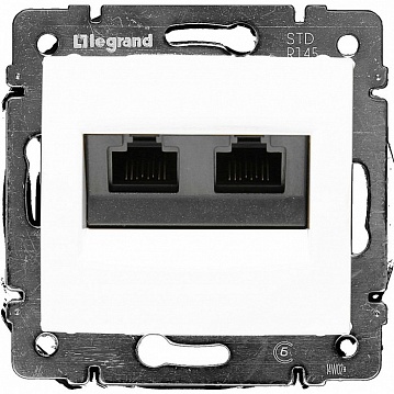 Розетка компьютерная 2xRJ45 Cat.6 VALENA CLASSIC, белый 774247 Legrand