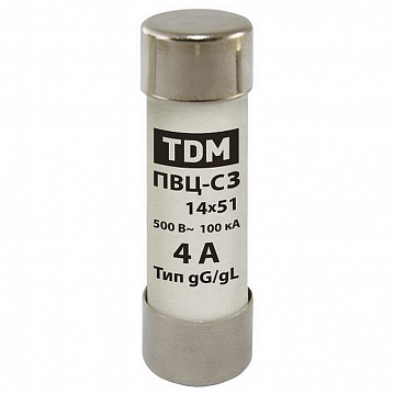Плавкая вставка ПВЦ-С3 14х51 4А SQ0729-0013 TDM