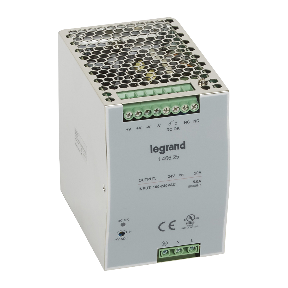1-фазный Импульсный источник питания 24В 480Вт 20A 146625 Legrand