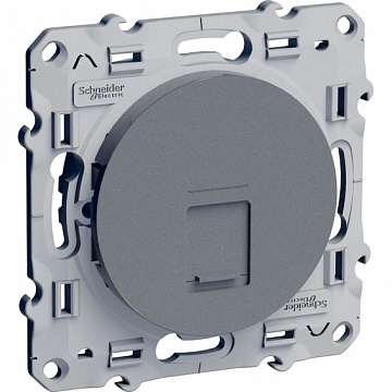 Розетка компьютерная 1xRJ45 Cat.5 ODACE, алюминий S53R471 Schneider Electric