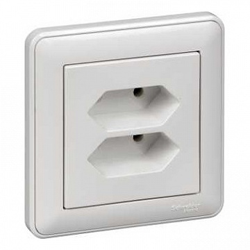 Розетка под две плоские вилки W59, скрытый монтаж, слоновая кость RS6-253-28 Schneider Electric