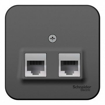 Розетка 2xRJ11+RJ45 Cat.5 BLANCA, антрацит BLNIA045116 Schneider Electric