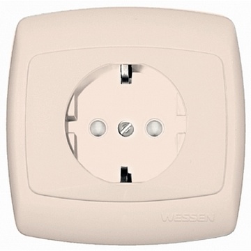 Розетка RONDO, скрытый монтаж, с заземлением, слоновая кость RS16-264-SI Schneider Electric