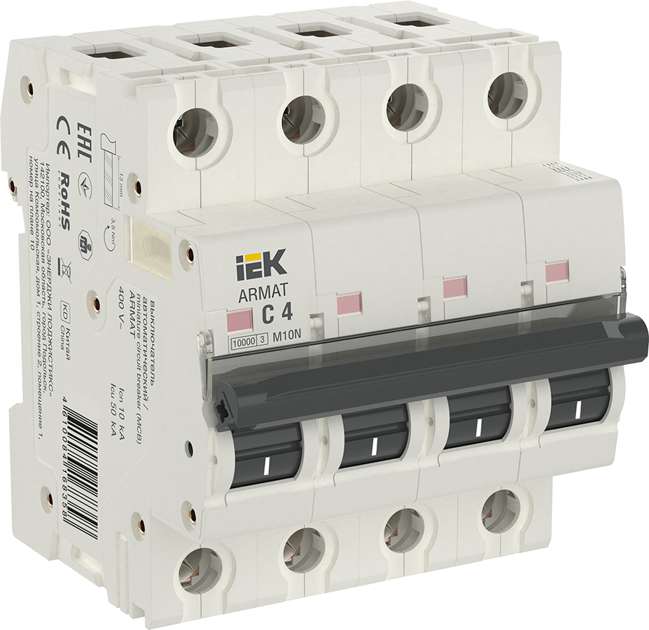 ARMAT Автоматический выключатель M10N 4P C 4А AR-M10N-4-C004 IEK
