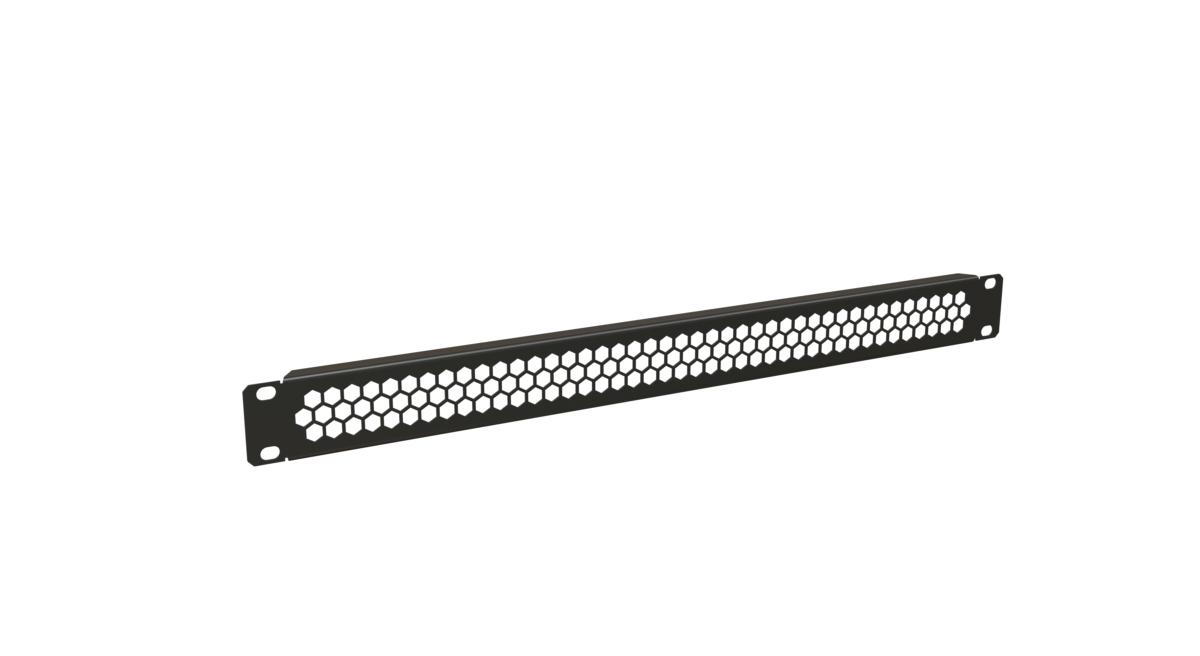 Фальш-панель BPD-1-RAL9005 перфорированная на 1U, цвет черный (RAL 9005)