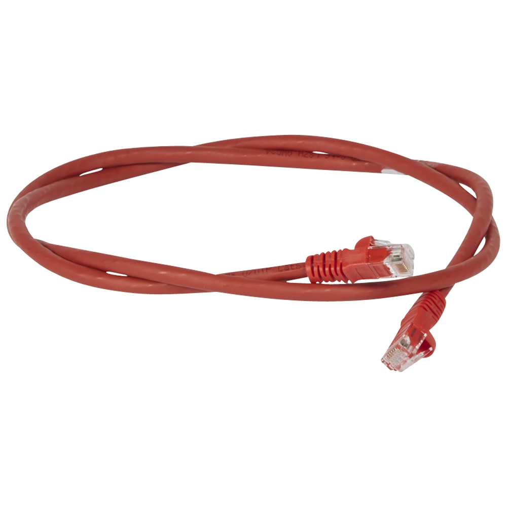 Шнур коммутационный RJ 45 - категория 6 - U/UTP - LSZH - неэкранированный - 1 м - красный 051862 Legrand