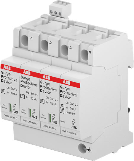 Ограничитель перенапряжения УЗИП OVR T2 4L 80-440s P TS QS 2CTB815708R4000ABB