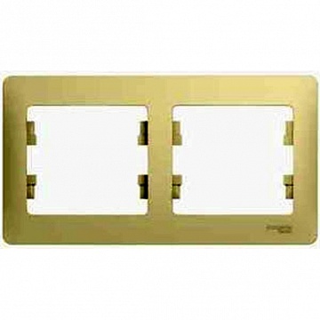 Рамка 2 поста GLOSSA, горизонтальная, бежевый GSL000202 Schneider Electric