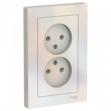 Розетка двухместная ATLASDESIGN, скрытый монтаж, жемчуг ATN000420 Schneider Electric