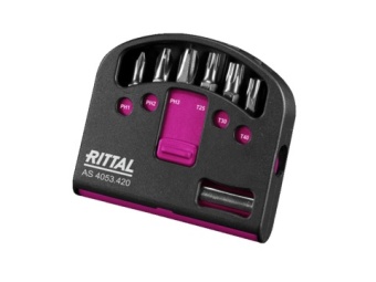AS Набор бит TX25, TX30, TX40, PH1, PH2, PH3 6шт с держателем бит 4053420 Rittal