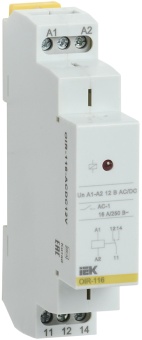 Реле промежуточное модульное OIR 1 контакт 16А 12В AC/DC OIR-116-ACDC12V IEK