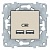 Розетка 2xUSB UNICA NEW, бежевый NU541844 Schneider Electric