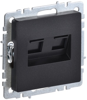 BRITE Розетка компьютерная двойная RJ45 кат.5E РК10-2-БрЧ черный BR-K20-1-K02 IEK