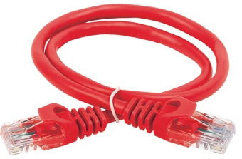 ITK Коммутационный шнур (патч-корд) кат.6 UTP PVC 3м красный PC04-C6U-3M IEK