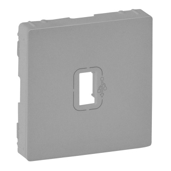 Valena LIFE.Лицевая панель розетки USB.Алюминий 754752 Legrand