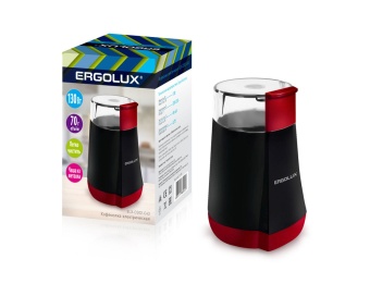 Кофемолка электрич. ELX-CG02-С43 130Вт 220-240В 70г черн./красн. 13978 Ergolux