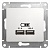 Розетка 2xUSB GLOSSA, белый GSL000133 Schneider Electric