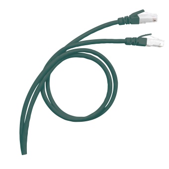Шнур коммутационный RJ 45 - категория 8 - S/FTP - LSZH - экранированный - 2 м - зеленый 033710 Legrand