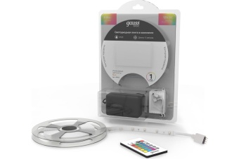 Лента светодиодная LED 6 Вт/м 390 Лм/м 5050-SMD 30 шт/м 12 В DC RGB RGB IP20 блистер (5 м ) (комплект) Basic BT012 Gauss