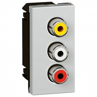 Розетка 3RCA MOSAIC, алюминий 079254 Legrand