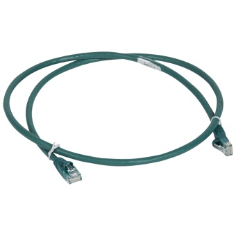 Шнур коммутационный RJ 45 - категория 6 - U/UTP - LSZH - неэкранированный - 1 м - зеленый 051858 Legrand