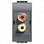 Розетка 2RCA LIVING LIGHT, антрацит L4269R Bticino