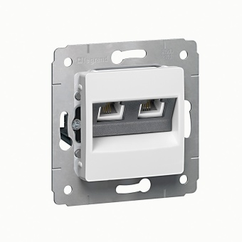 Cariva DIY Розетка RJ11 - 2 входа, белая 695951 Legrand