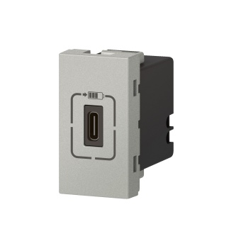 Розетка USB-C для зарядки - Программа Mosaic - 1 модуль - алюминий 079389 Legrand