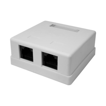Розетка компьютерная 2-м 8P8C (RJ-45) UTP кат.5E 10-0309 SUPRLAN