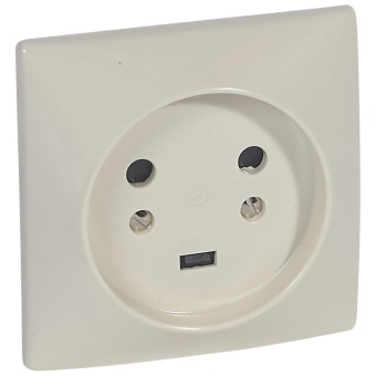 Розетка встраиваемая 2К+З - 20 А - 80x80 мм - на захватах - белый 055432 Legrand