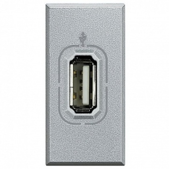 Розетка 1xUSB AXOLUTE, алюминий HC4285 Bticino